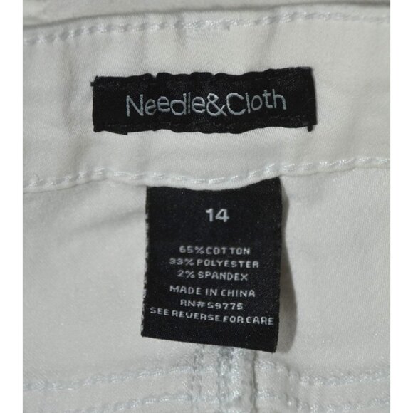Needle & Cloth Ladies White Denim Jeans Size 14 Slim Boot-Cut Stretch Casual - Picture 8 of 9